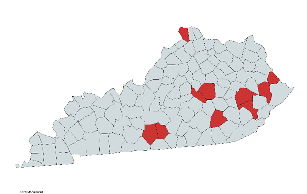 In Kentucky, Asian longhorned tick has been found in at least 10 counties, Floyd, Martin, Metcalfe, Madison, Breathitt, Perry, Boone, Garrard, Barren, and Laurel counties