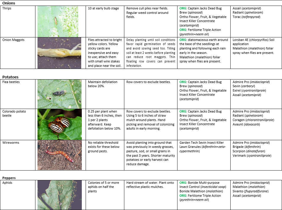 Vegetable Production Recommendations